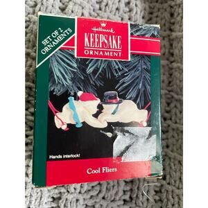 Vintage HALLMARK KEEPSAKE ORNAMENT ~ Cool Fliers ~ SNOW PEOPLE ~ Snow Man 1992